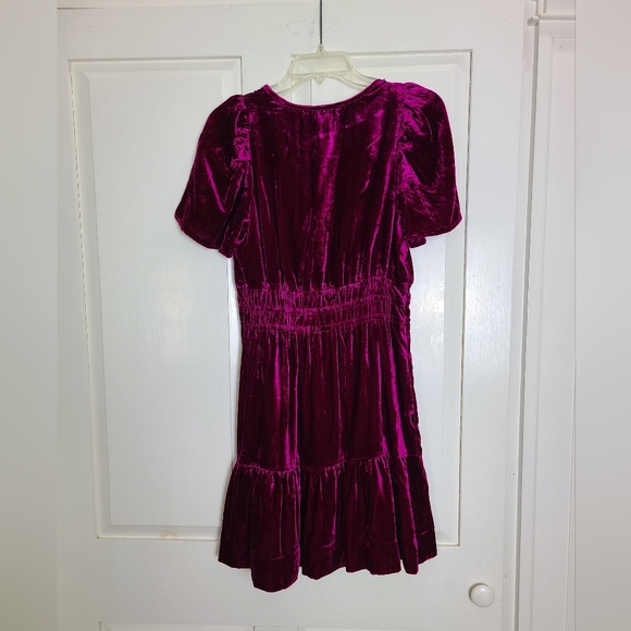 ANTHROPOLOGIE Somerset Mini Dress Velvet in Wine, size S - Picture 4 of 7